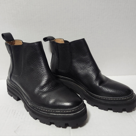 Madewell Black Leather Women's Chelsea Ankle Boots Booties 5 - Picture 1 of 8